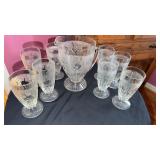 Iris pitcher/8 glasses