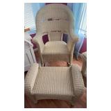 Wicker rocker/ ottoman