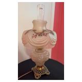 Oil lamp floral painted shade 22ï¿½