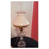 Clear/ oil lamp / milk glass shade 21ï¿½