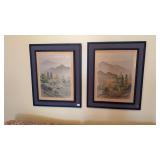 2 oriental prints 28x24