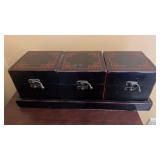 Oriental storage boxes 14x5x5