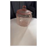 Pink depression open rose cookie jar
