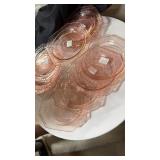 11 pink depression open rose lunch plate