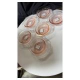6 cereal bowls in pink depression