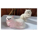 2 ceramic cats