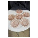 6 plates pink depression
