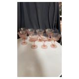 8 stemware pink depression