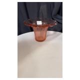 Pink depression open rose vase