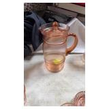Pitcher with old pink depression