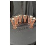 Hazel atlas beehive pink depression tumbler 6.75