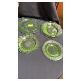 4 misc uranium plates bowl