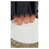 7 pink depression glasses