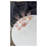 Pink depression stemware