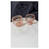 Pink depression candy dishes without lids