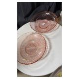 Large serving bowls 11.75 inches pink depression