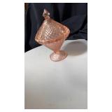 West Moreland pink depression. Candy dish