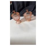 Pink depression sugar bowls
