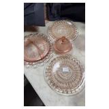 Plates and dish pink depression