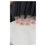 Pink depression ice cream glasses (6)