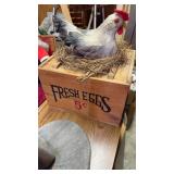 Hen on box