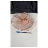 Pink depression serving tray