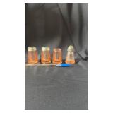 3 cabbage rose  pink depression salt and pepper