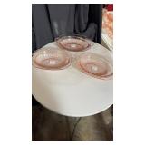 Oval bowls pink depression open rose