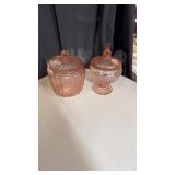 Cooke jar and candy dish pink depression