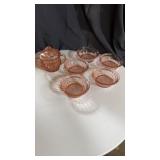 5 berry bowls and sugar pink depressions
