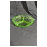 Footed divided bowl uranium