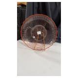 Pink depression open rose serving bowl