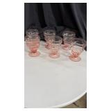 Pink depression ice cream glasses  (6)