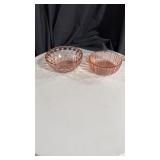 Candy dishes no tops pink depression