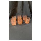 6 pink depression glasses