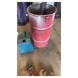 Barrel and gas can