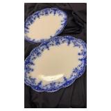 2 flow blue platters