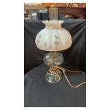 Lamp pink shade with flowers