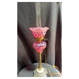 Fenton coin dot lamp/ marble base cracked 25ï¿½