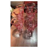 6 Pink Jamestown glasses