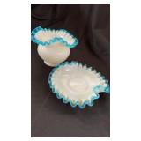 Blue edge bowl/ saucer