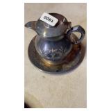Silver plate creamer/ saucer