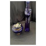 Glass cat/ plastic powder box