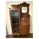 Oak Secretary with glass door