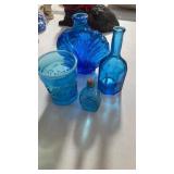 Blue glassware