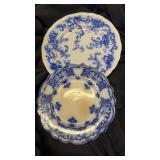 2 flow blue plates