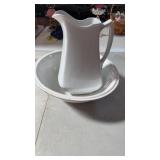 Ironstone China  pitcher/ bowl chip on rim
