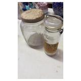Glass biscuit jar etc