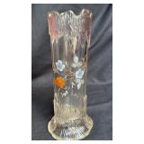Clear painted vase 9ï¿½