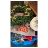 Christmas decor in tote